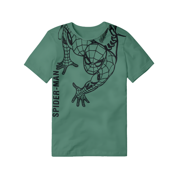 Green Spider-Man Distressed Graphic T-Shirt