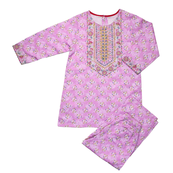 Rosewater Bloom Embroidered Kurta Trouser Lawn 2Pc Set