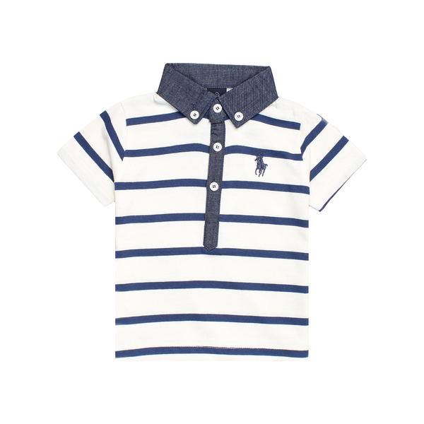 Blue and Whte Strip Polo Shirt