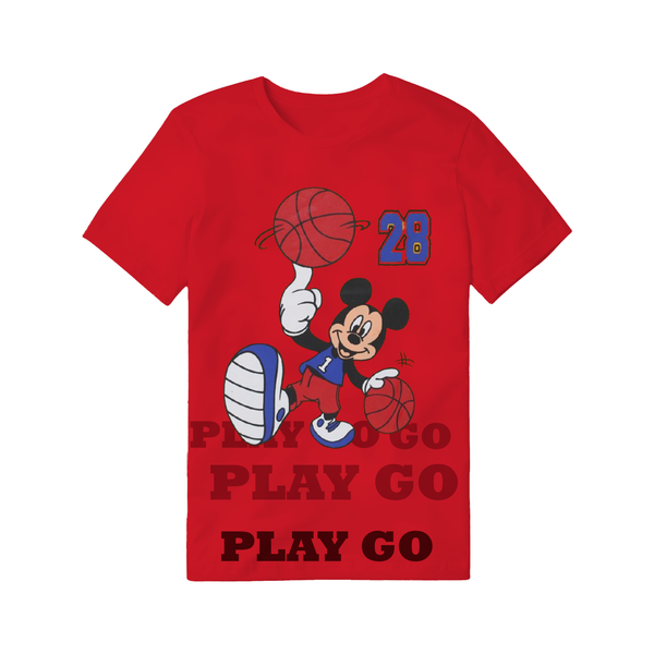 Mickey Mouse Basketball Play Go Red T-Shirt