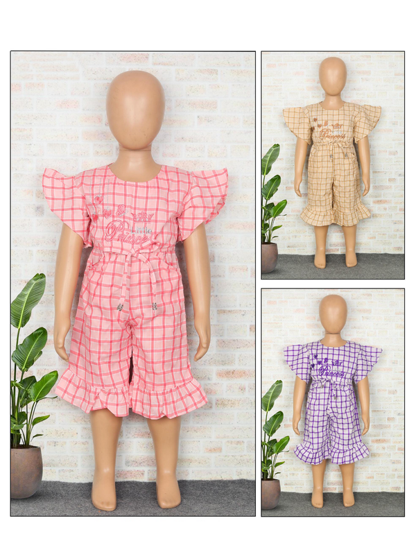 Plaid Ruffle Romper for Girls