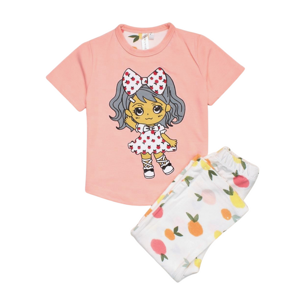 Peach Blossom Girls' Outfit Set