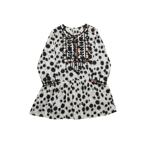 Polka Dot Fabric & Embroidered Kurti