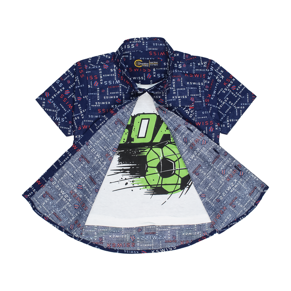 Boy's K-Swiss Logo Print Shirt with Soccer Ball Graphic Tee