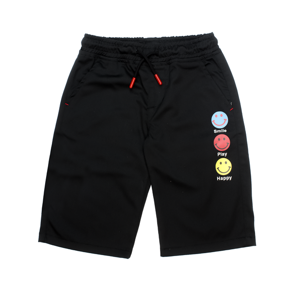 Boys' Black Graphic Print Shorts