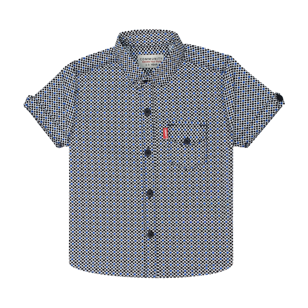 Boys' Geometric Print Short Sleeve Button-Up Shirt