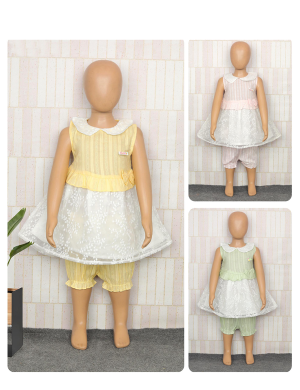Layered Lace Dress and Bloomer Set for Girls