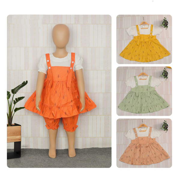Sleeveless Dress and Bloomer Set with Printed Detail