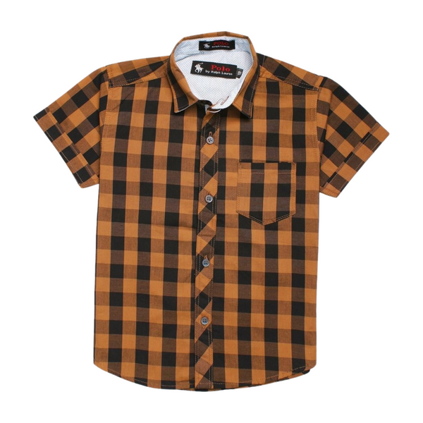 Polo Orange and black Causal Shirt
