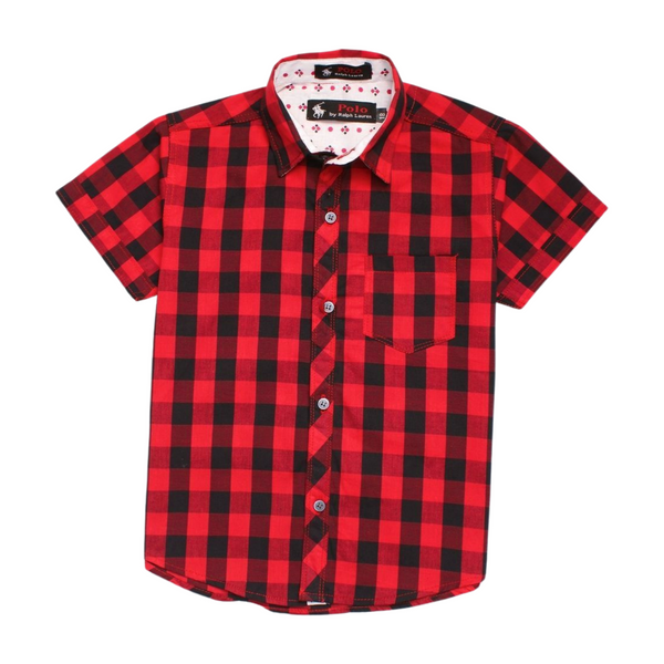 Polo Red and Jet Black Causal Shirt