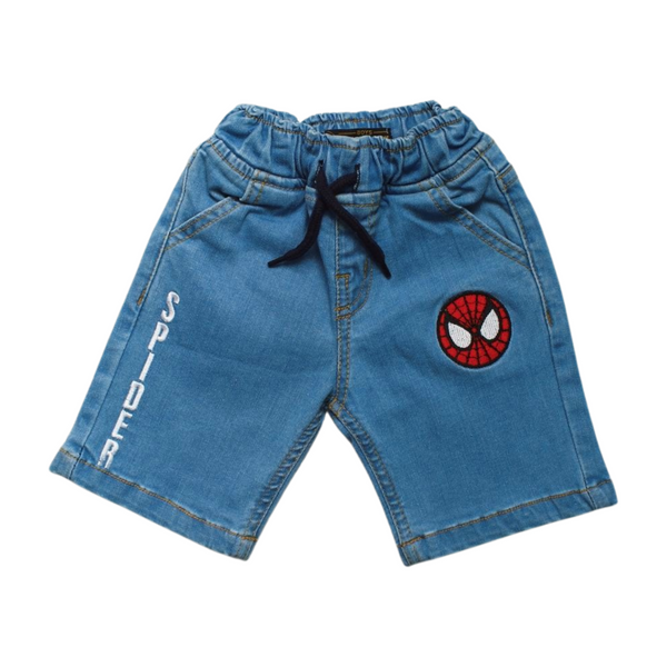 Kids' Spider-Themed Denim Shorts