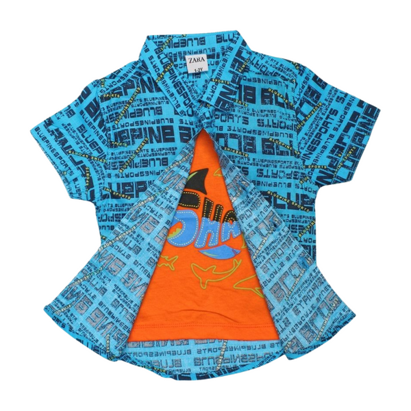 Zara Boys' Shark Double Causal Shirt