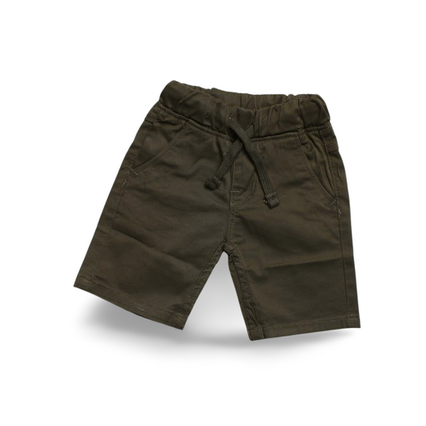 Dark Green Cotton Fabric Shorts (Boys)