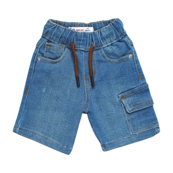 Light Wash Denim Cargo Shorts