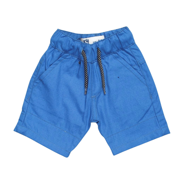 Blue Casual Drawstring Shorts