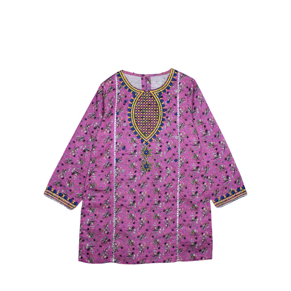 Purple Embroidered Khaddar Kurti