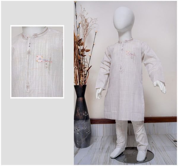 Off White Embroidered Kurta Trouser