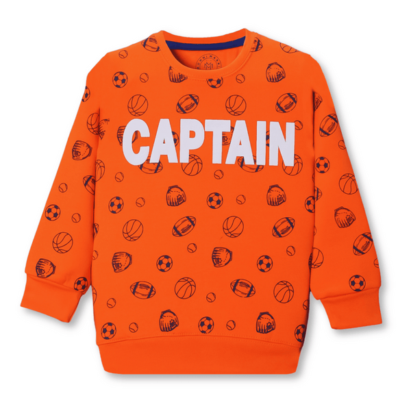 Boys Orange Captain SweatShirt