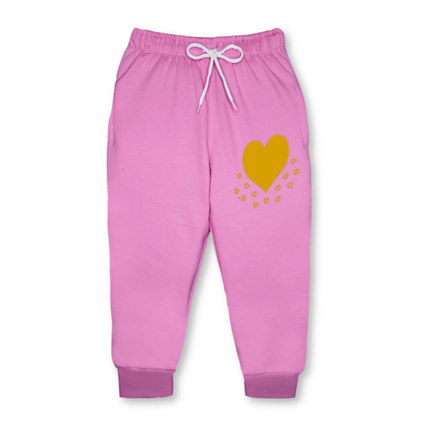 Pink Heart Printed Trouser