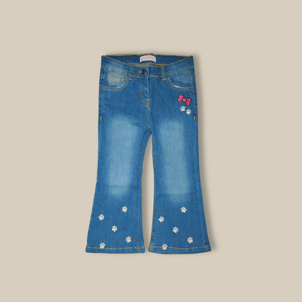 Blue Butterfly Embroidery Denim jeans