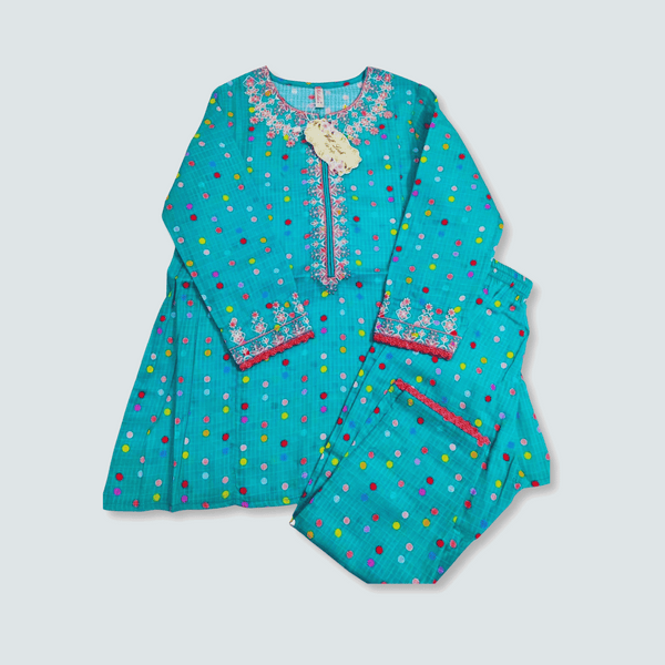 2Pcs Suit Embroidered Kurti