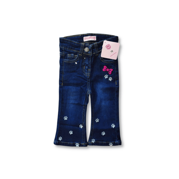 Dark Blue Butterfly Denim Jeans