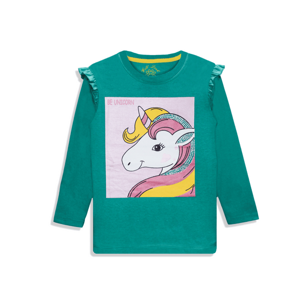 Green Full Seleeve Unicorn T-Shirt