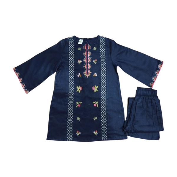 Royal Blue Embroidered 2pc Suit