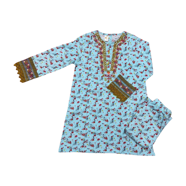 Floral Elegance Printed 2Pc