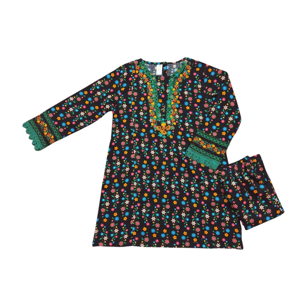 Floral Embroidered 2Pc