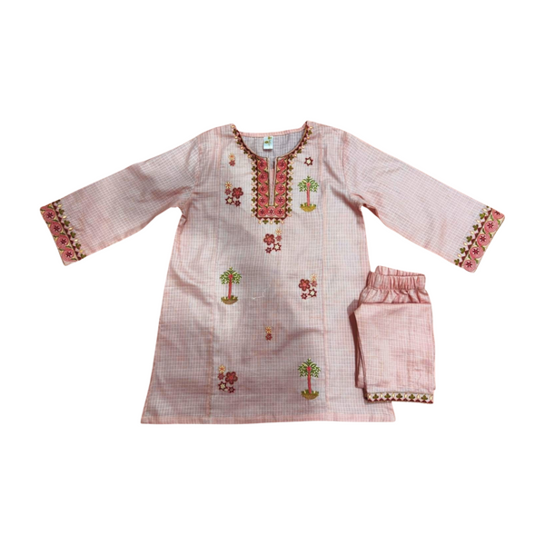 Pink Blossom Embroidered 2Pc