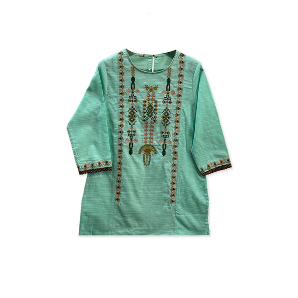 Mint Green Embroidered Kurti