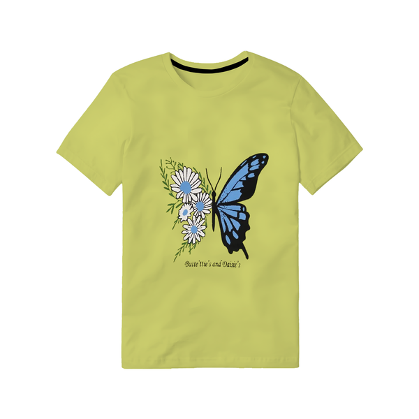 Butterfly & Daisies Light Green T-Shirt