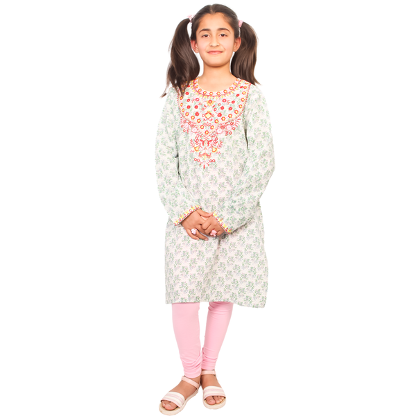 Light Green Embroidered Kurti