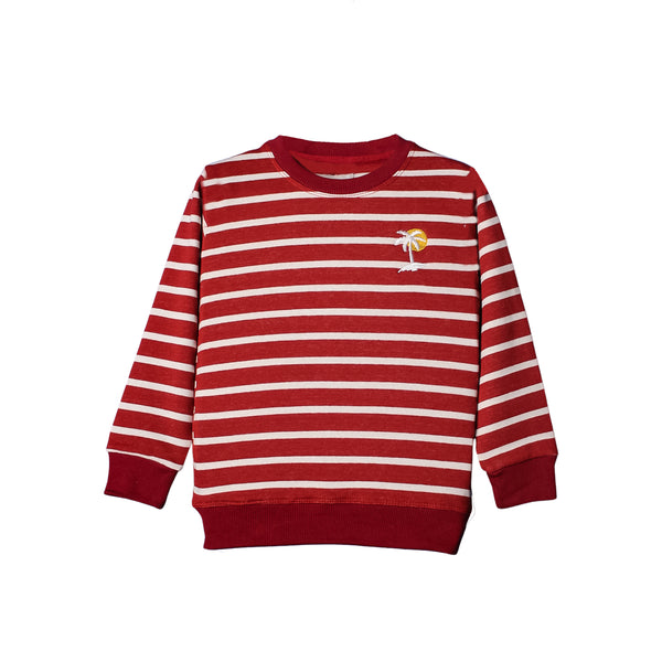 Boys Red Striped SweatShirt