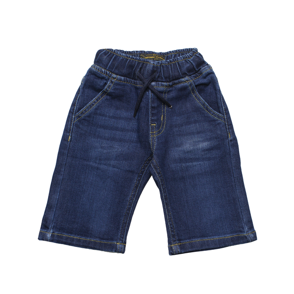 Dark Wash Denim Play Shorts with Drawstring