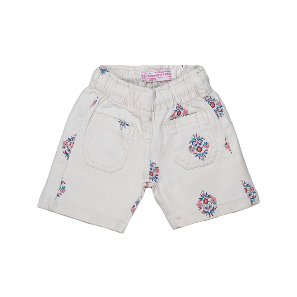 Girls' Floral Embroidered Corduroy Shorts