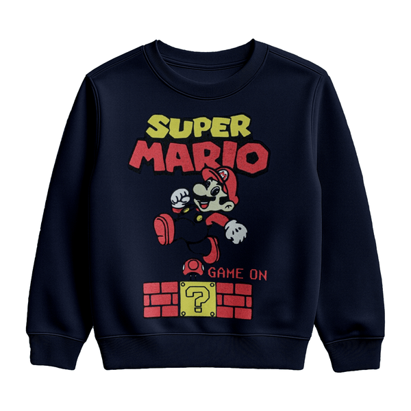 Navy Blue “Super Mario Game On” Sweatshirt