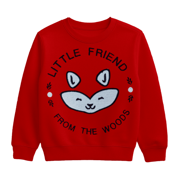 Red “Little Friend from the Woods” Fox Sweatshirt