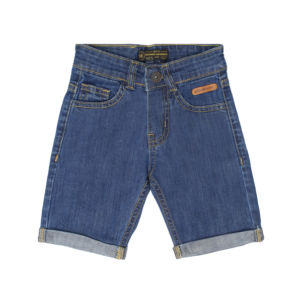 Medium Wash Cuffed Denim Shorts