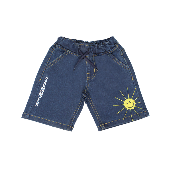 Summer" Print Denim Play Shorts