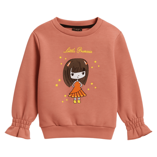 Peach “Little Princess” Cartoon Sweatshirt