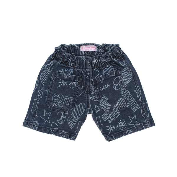 Girls' Allover Print Denim Play Shorts