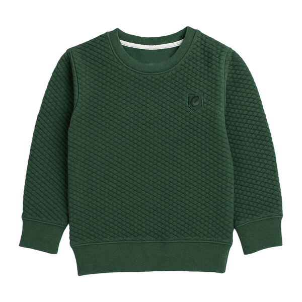 Dark Green Textured Sweatshirt