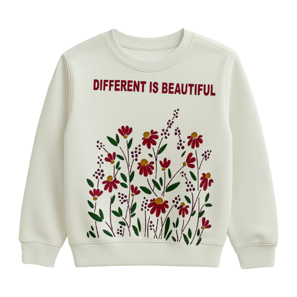 Different Is Beautiful Floral Sweatshirt