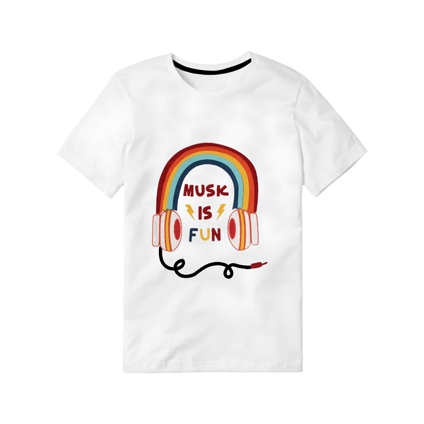 Fun & Music Rainbow Headphones  White T-Shirt