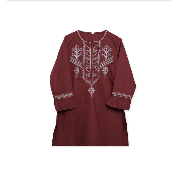 Maroon Embroidered Kurti